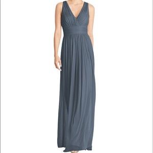 NWT-Alfred Sung V-Neck Chiffon Knit Gown